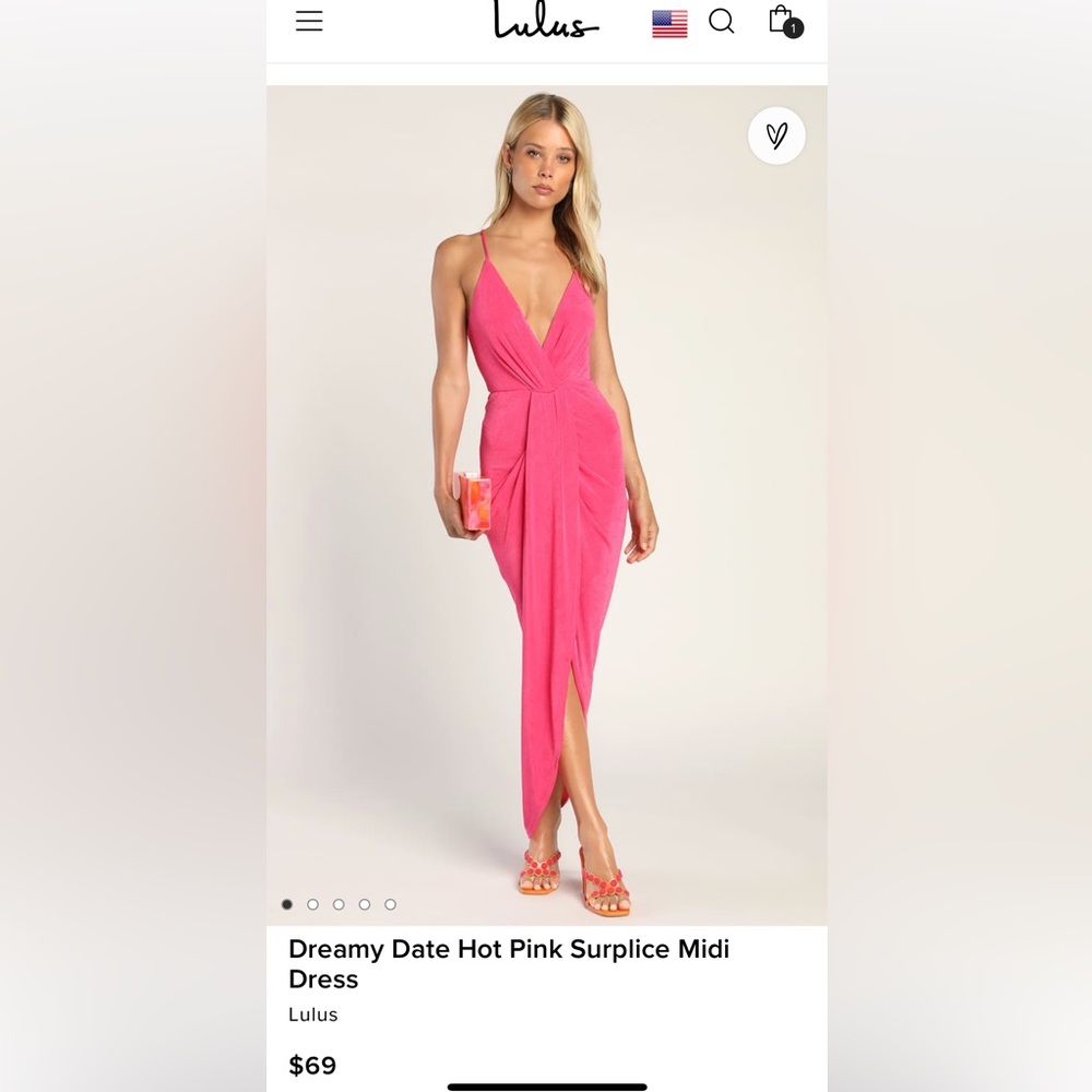 Lulu’s Hot Pink Midi Dress